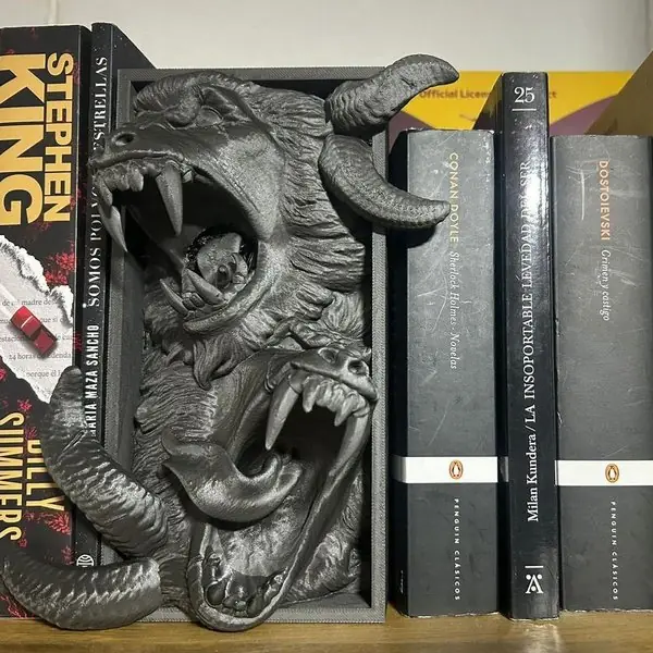 Sujetalibros con dragón impreso en 3D