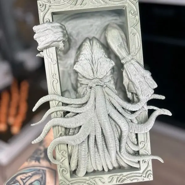Sujetalibros de Cthulhu impreso en 3D